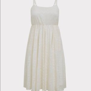 White Chevron Midi Dress